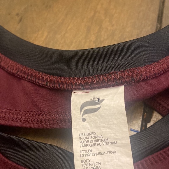 Fabletics Karleen high waist body suit slimming burgundy size M - Picture 6 of 7